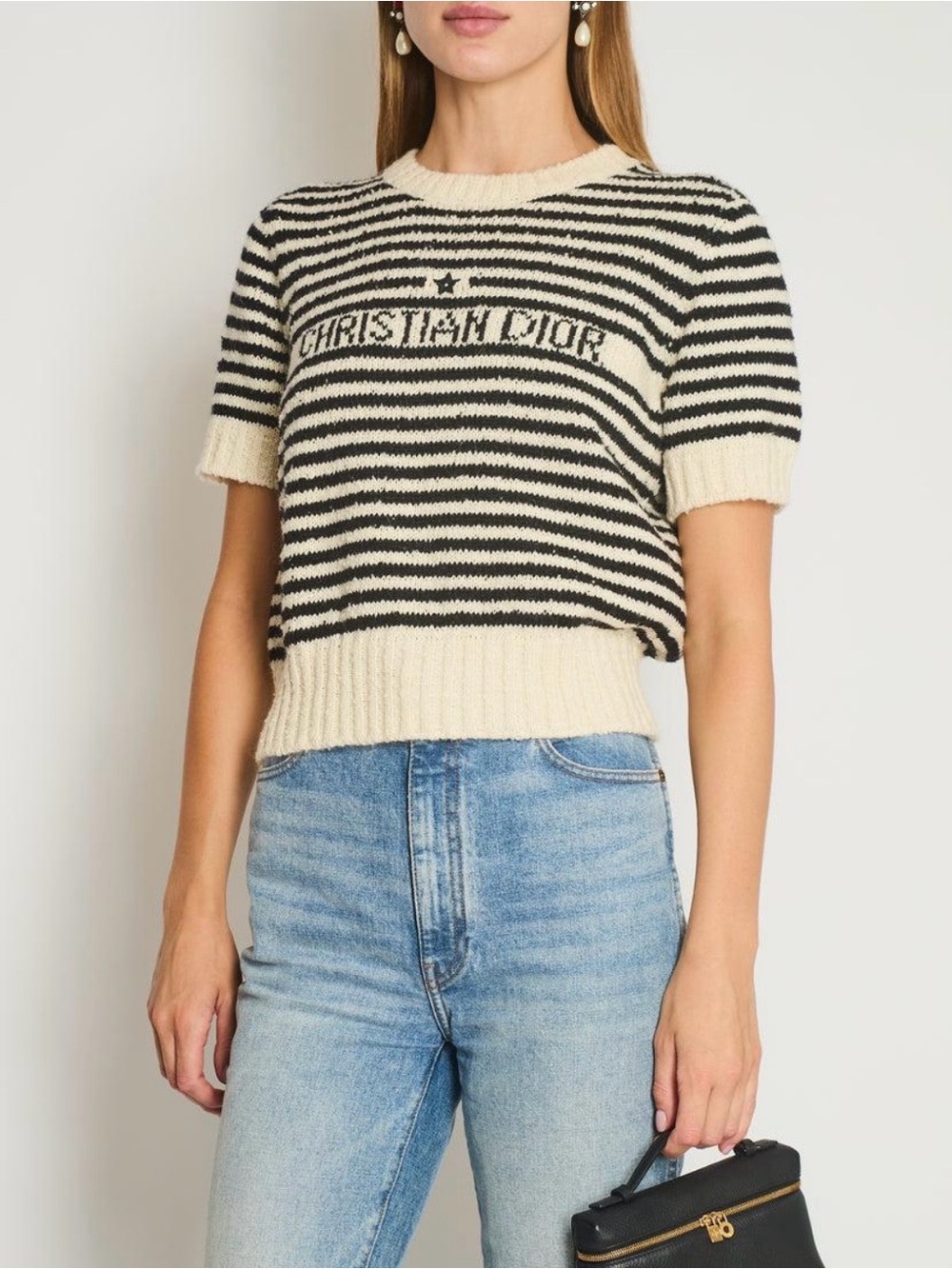 Christian Dior Marinière winter 2023 sweater in Ecru and Black, 4/36